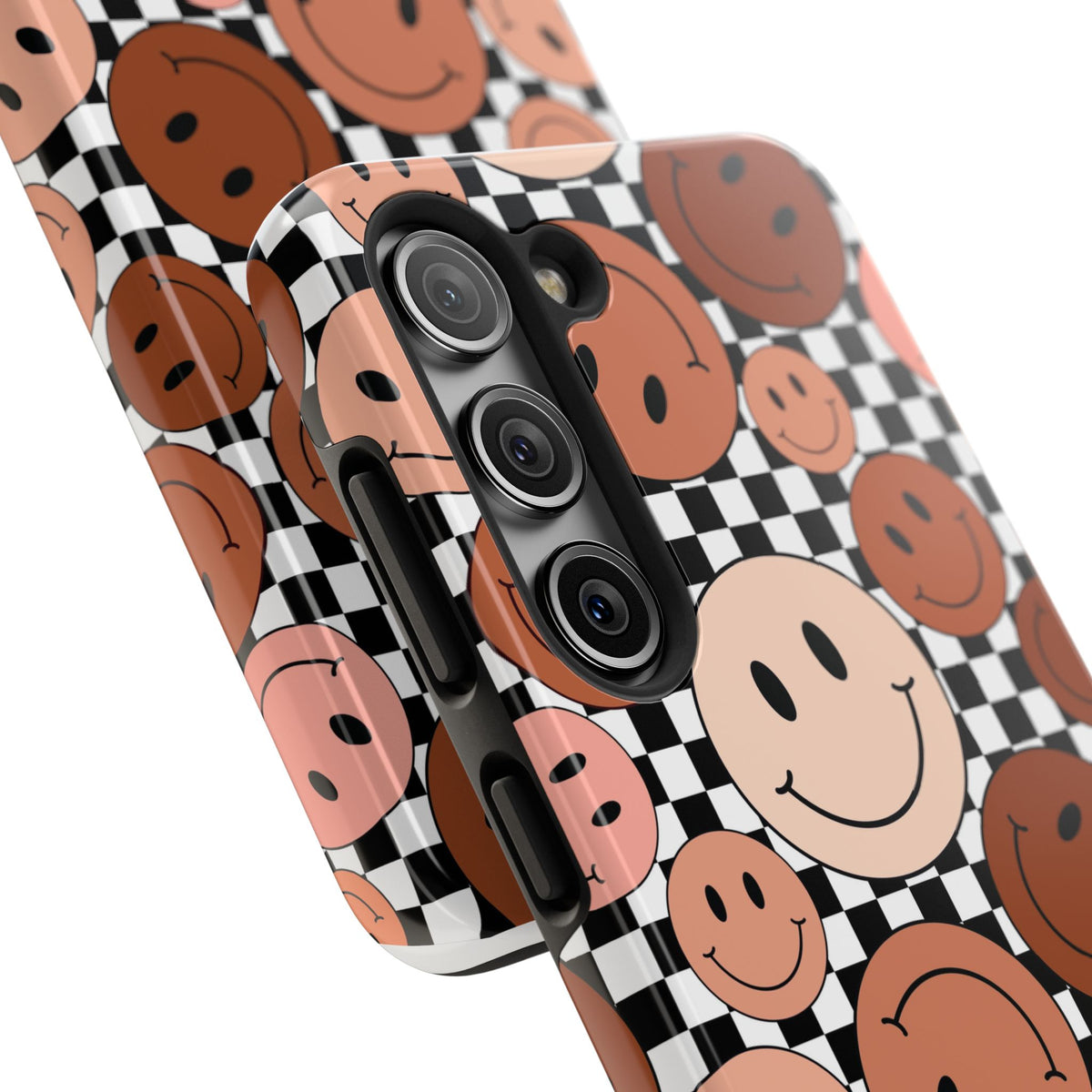Checkered smiley Phone Cases