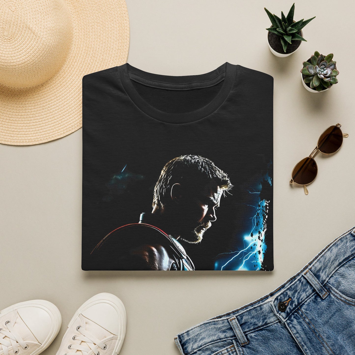 Thor Silhouette T‑Shirt — Lightning God Graphic Tee
