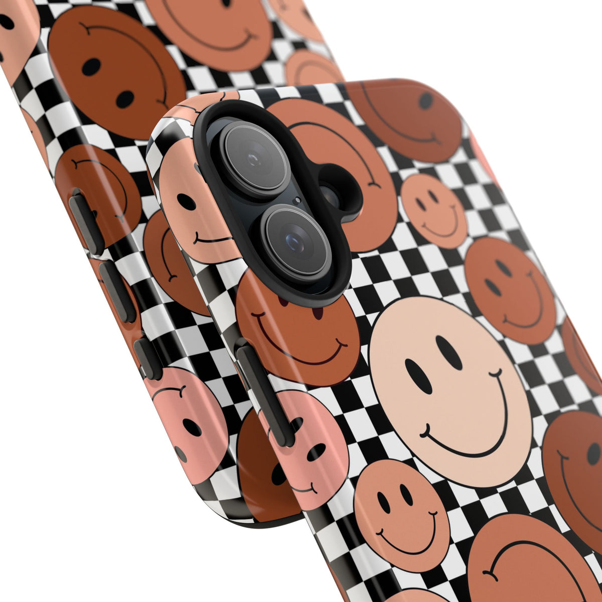 Checkered smiley Phone Cases