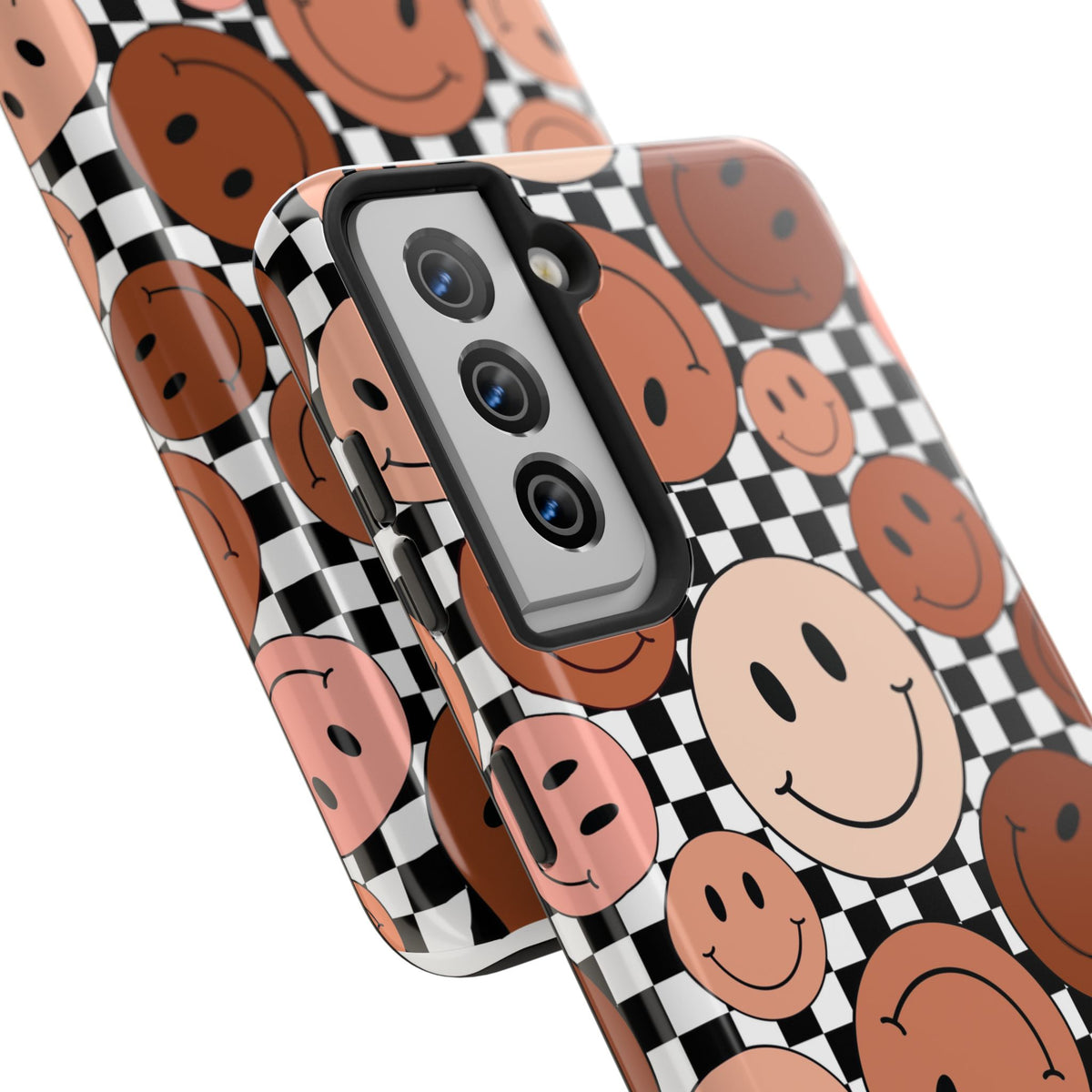 Checkered smiley Phone Cases