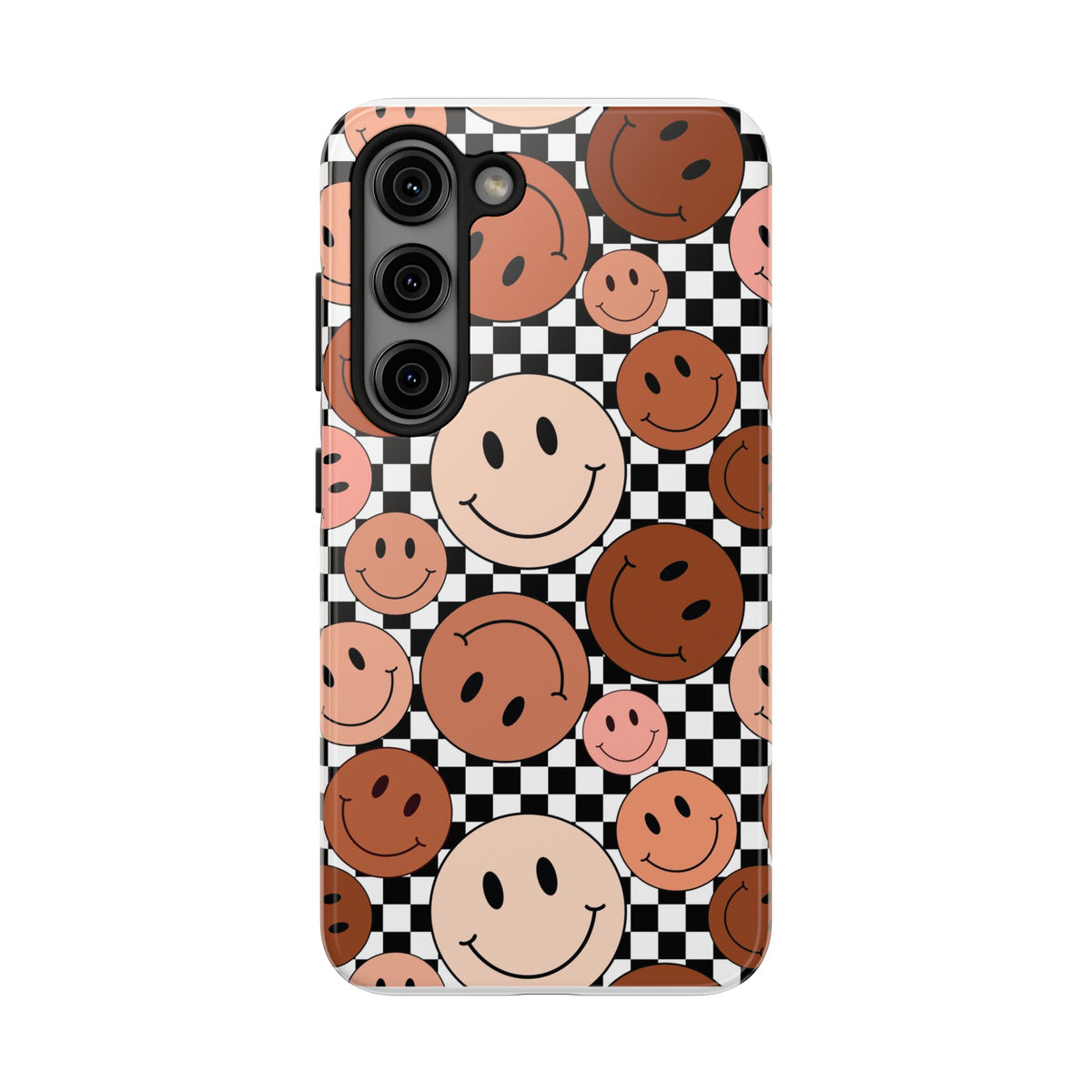 Checkered smiley Phone Cases