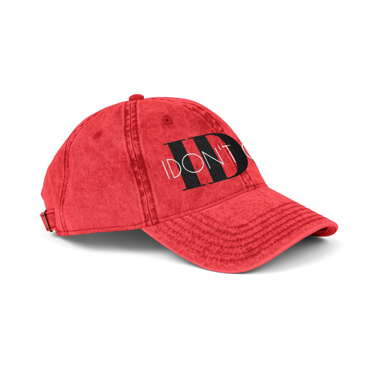 Vintage Embroidered 'I Don't Care' Hat