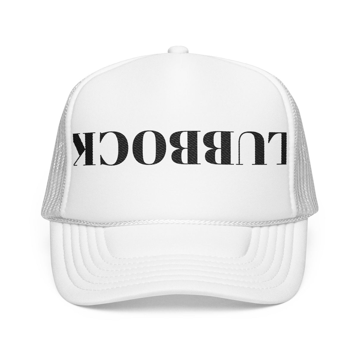 Reversible 'LUBBOCK' Embroidered Trucker Hat