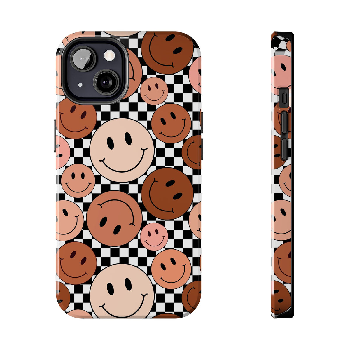 Checkered smiley Phone Cases