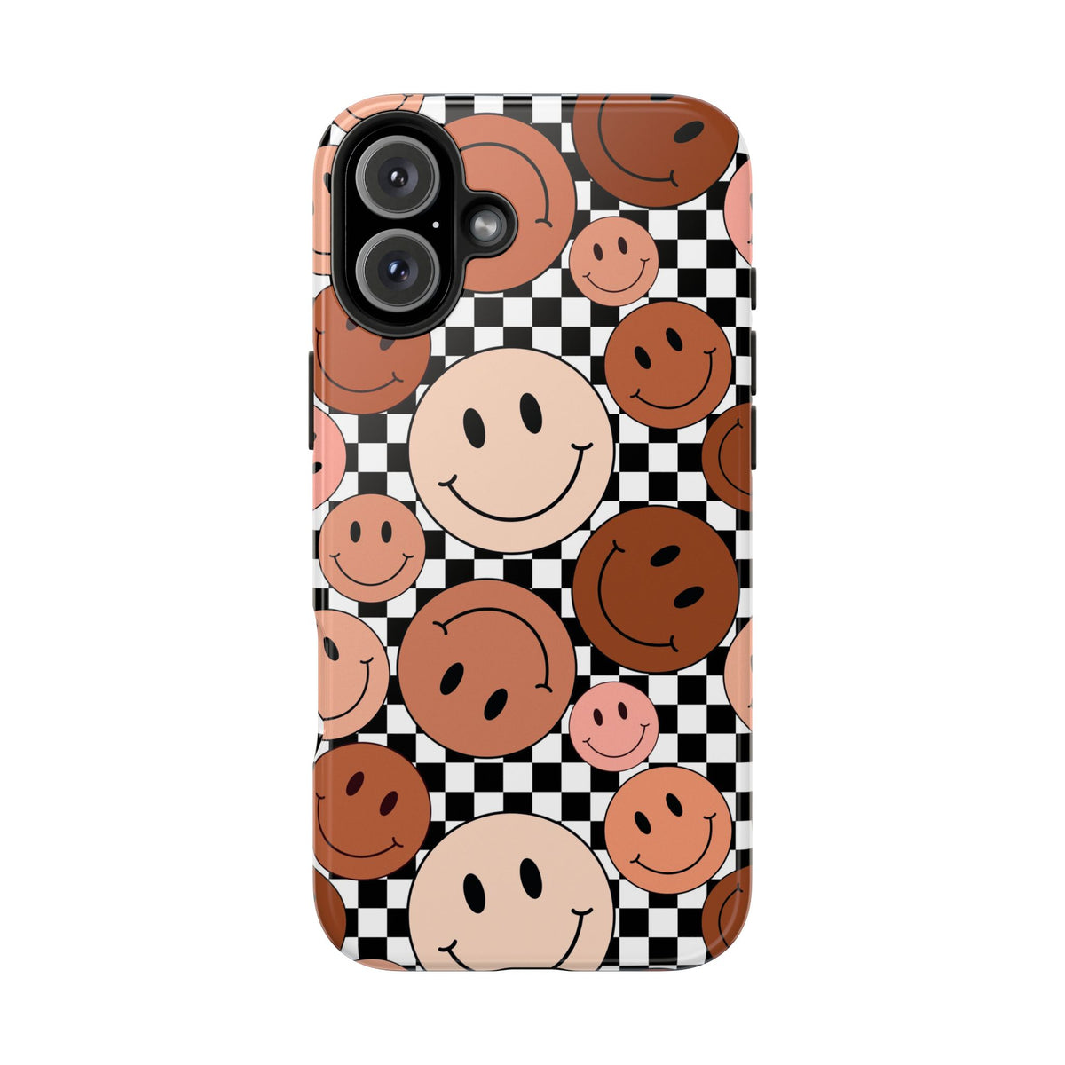 Checkered smiley Phone Cases