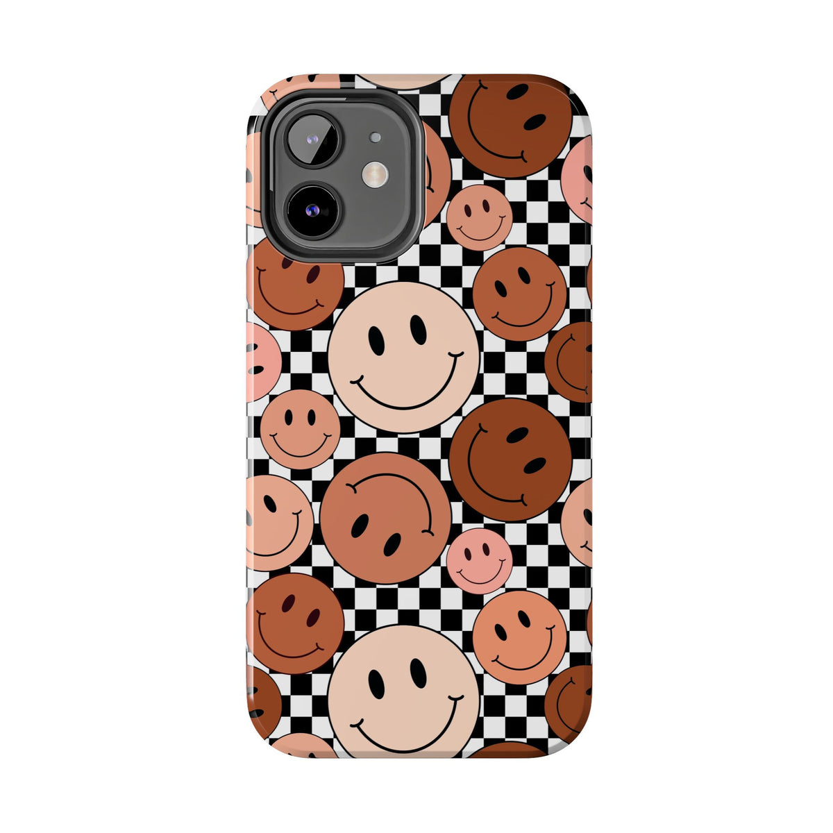 Checkered smiley Phone Cases