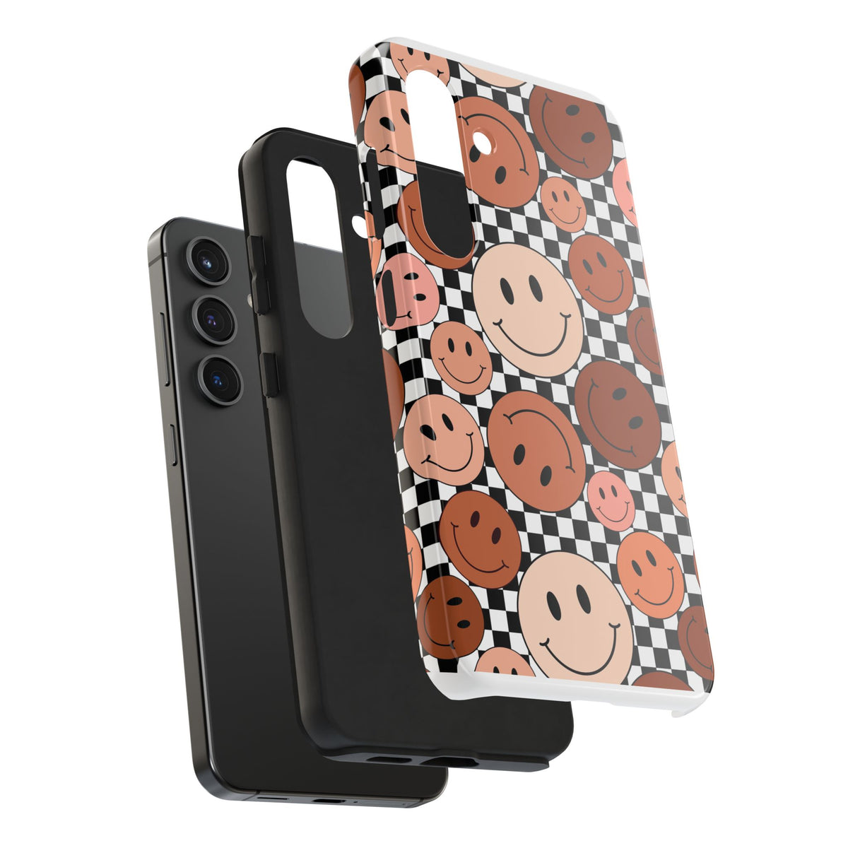 Checkered smiley Phone Cases