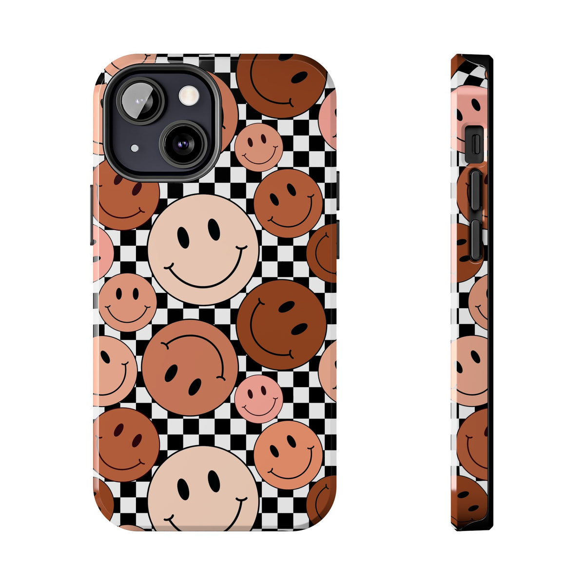 Checkered smiley Phone Cases