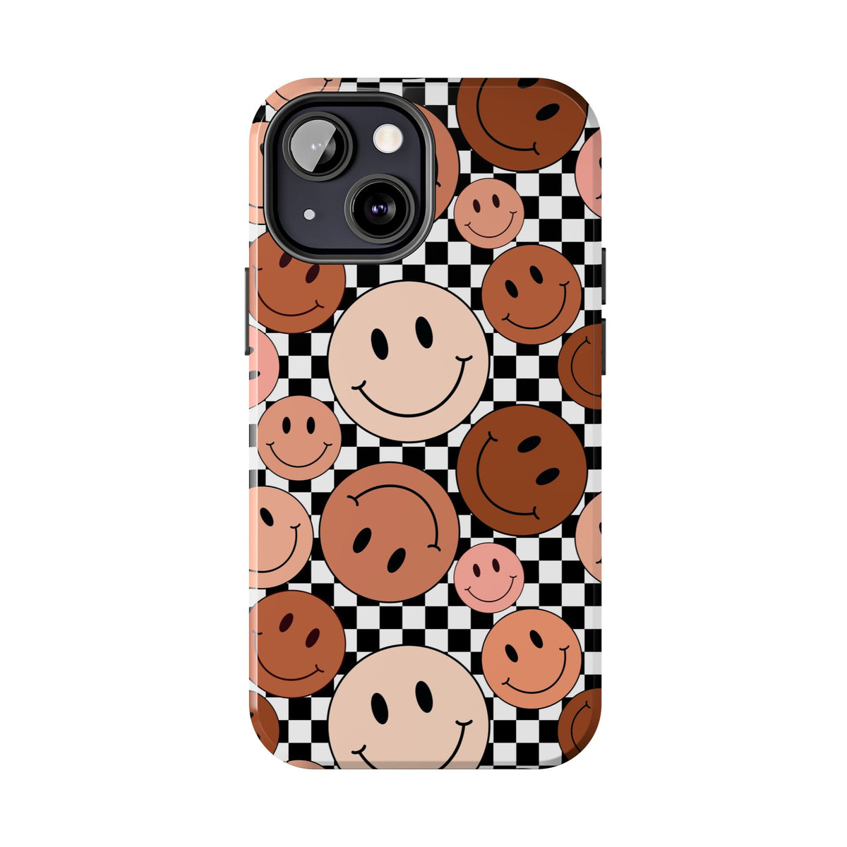Checkered smiley Phone Cases
