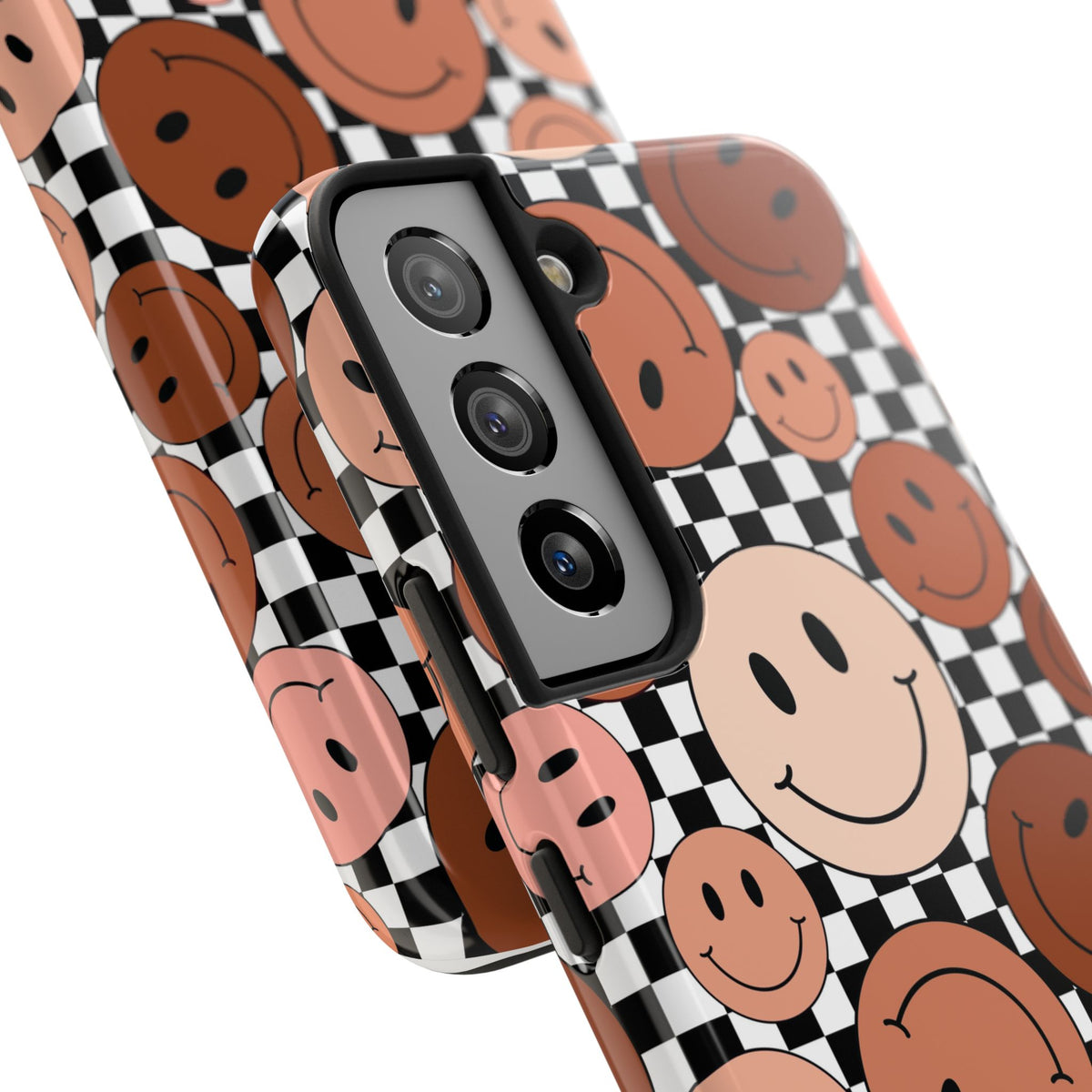 Checkered smiley Phone Cases