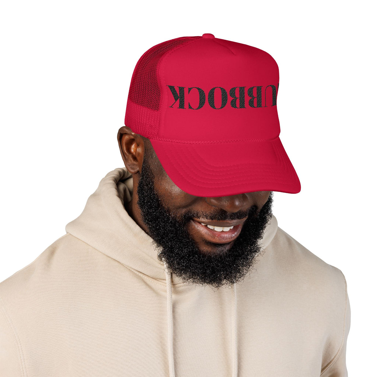 Reversible 'LUBBOCK' Embroidered Trucker Hat