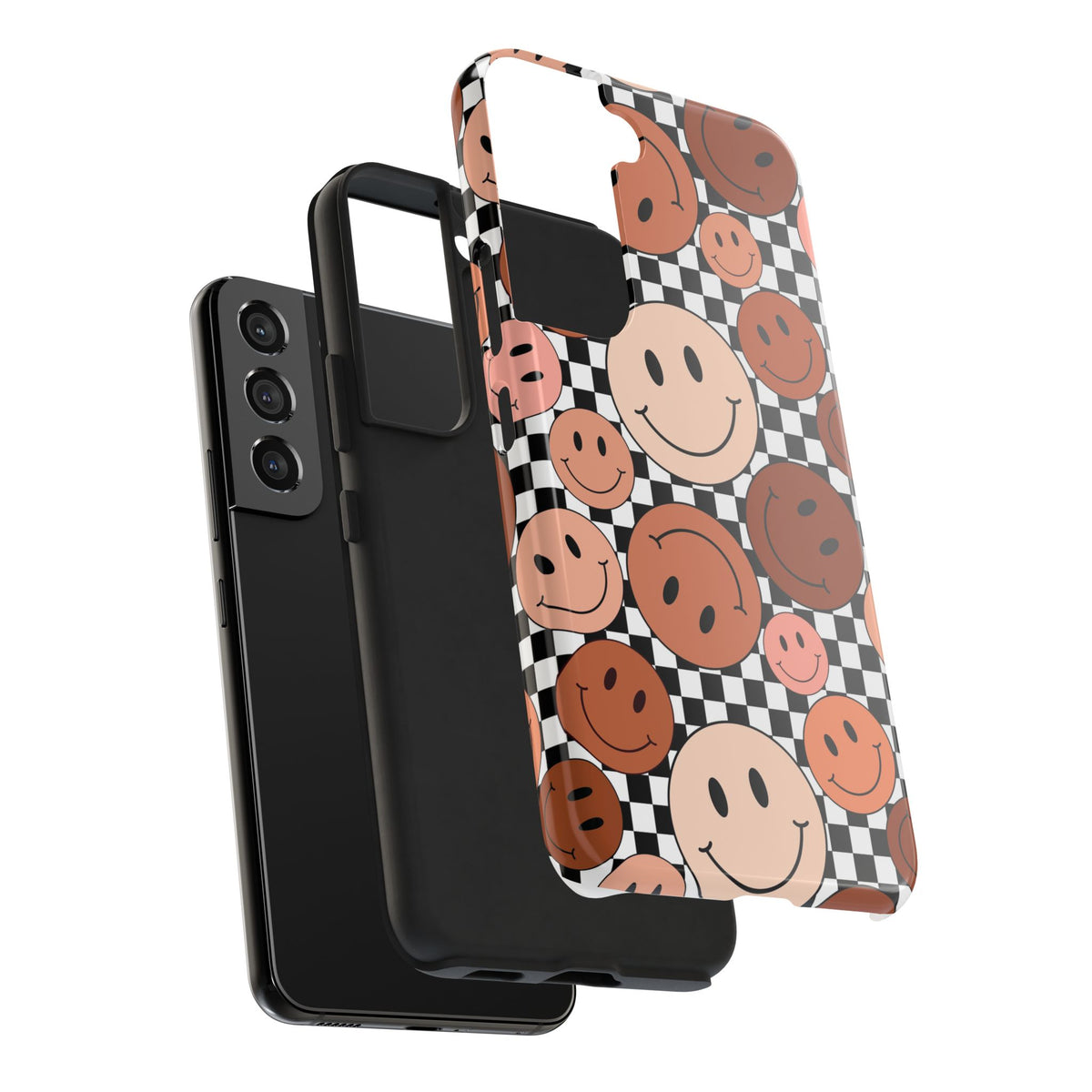 Checkered smiley Phone Cases