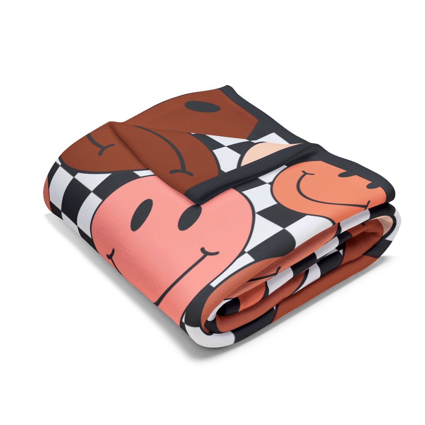 Checkered Smiley Faces Throw