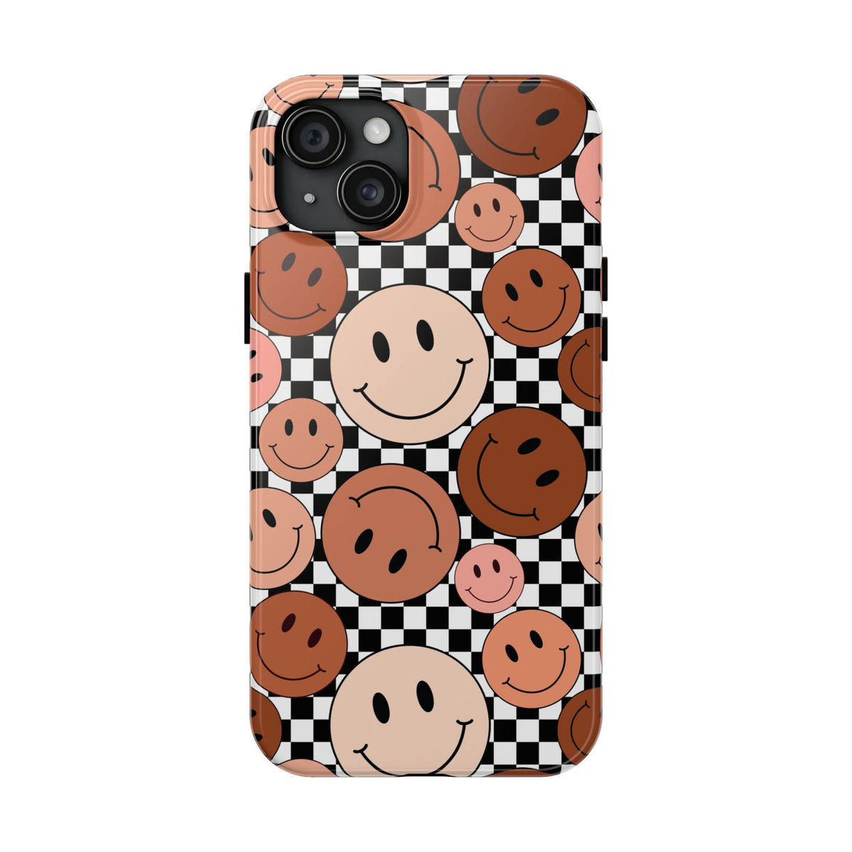 Checkered smiley Phone Cases