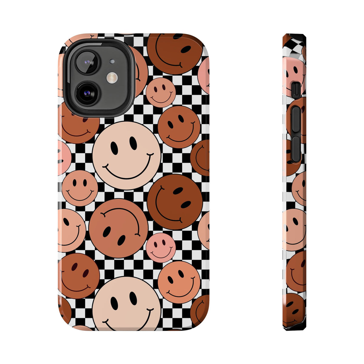 Checkered smiley Phone Cases
