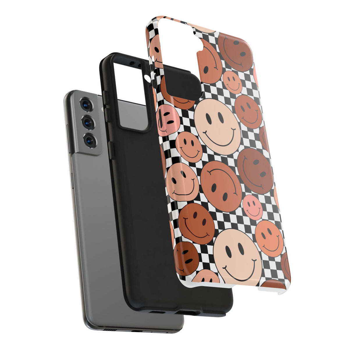 Checkered smiley Phone Cases