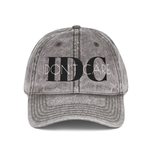 Vintage Embroidered 'I Don't Care' Hat