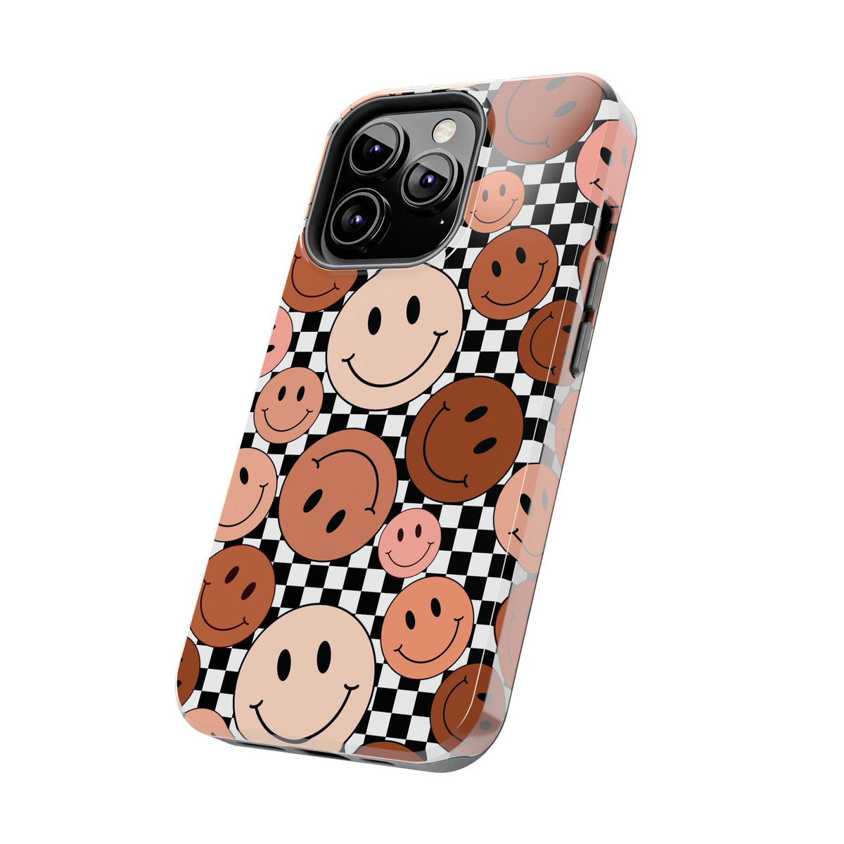 Checkered smiley Phone Cases