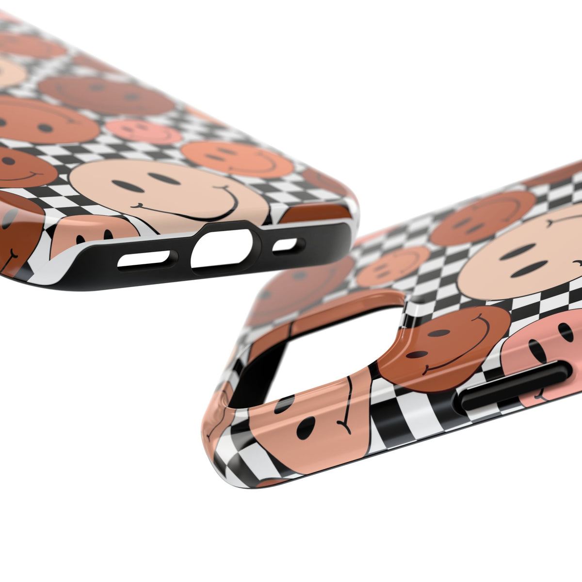 Checkered smiley Phone Cases