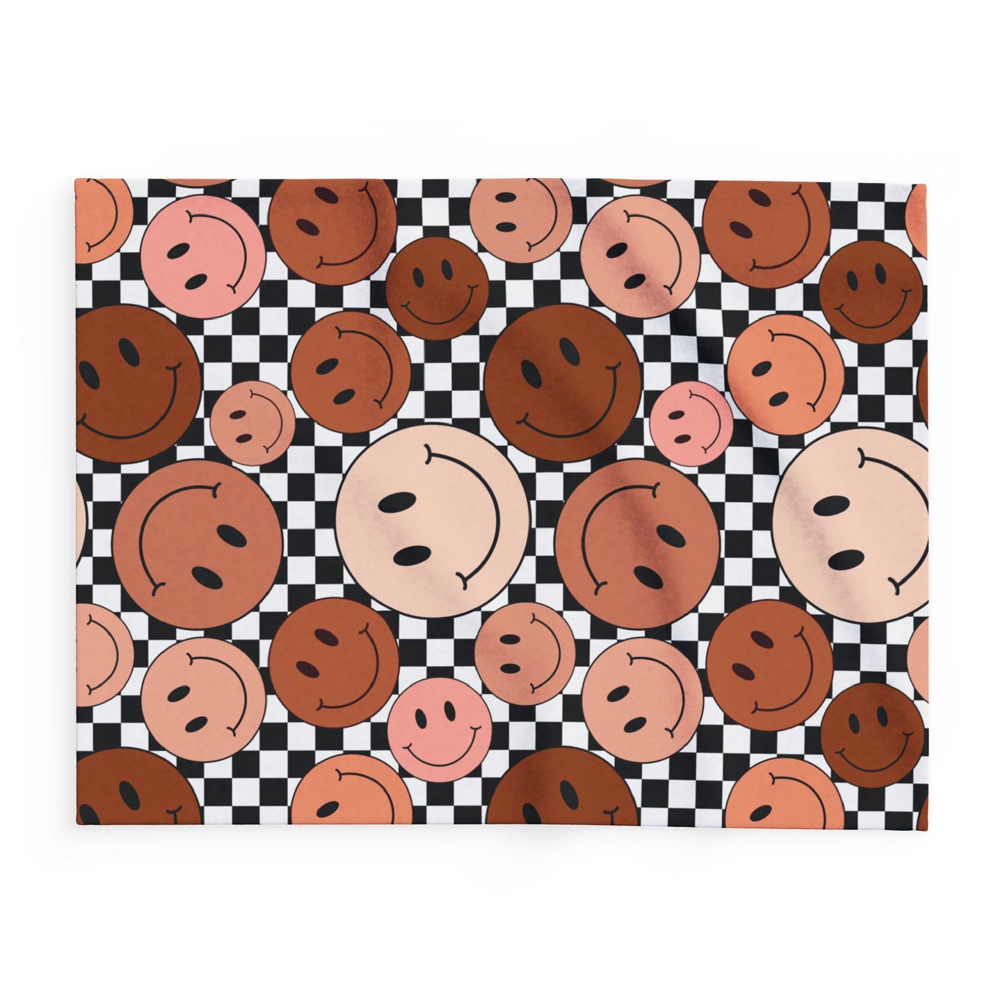 Checkered Smiley Faces Throw