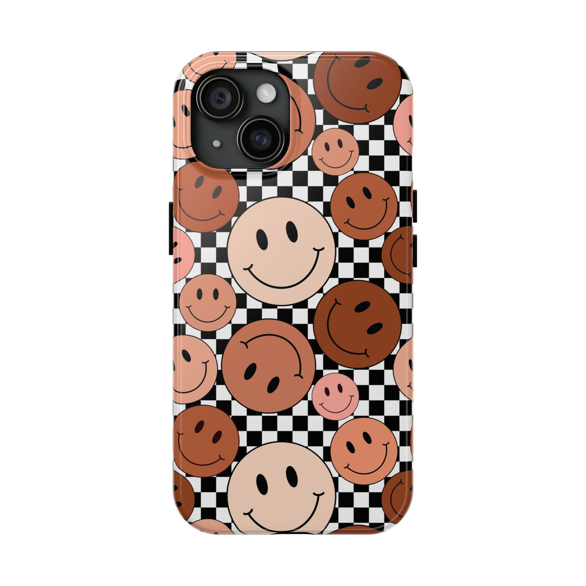 Checkered smiley Phone Cases