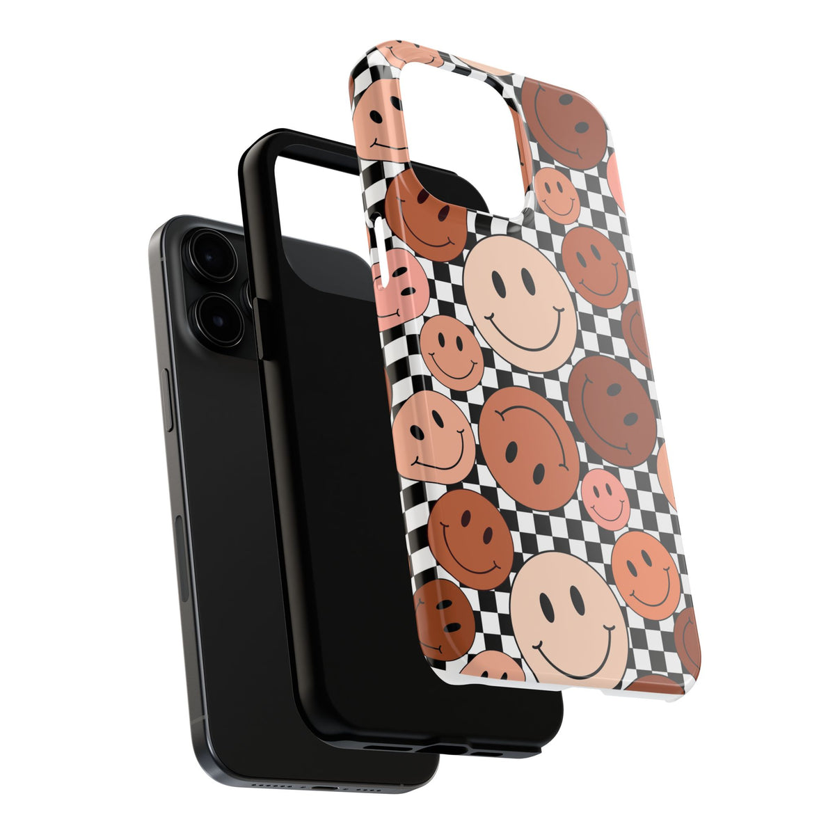 Checkered smiley Phone Cases