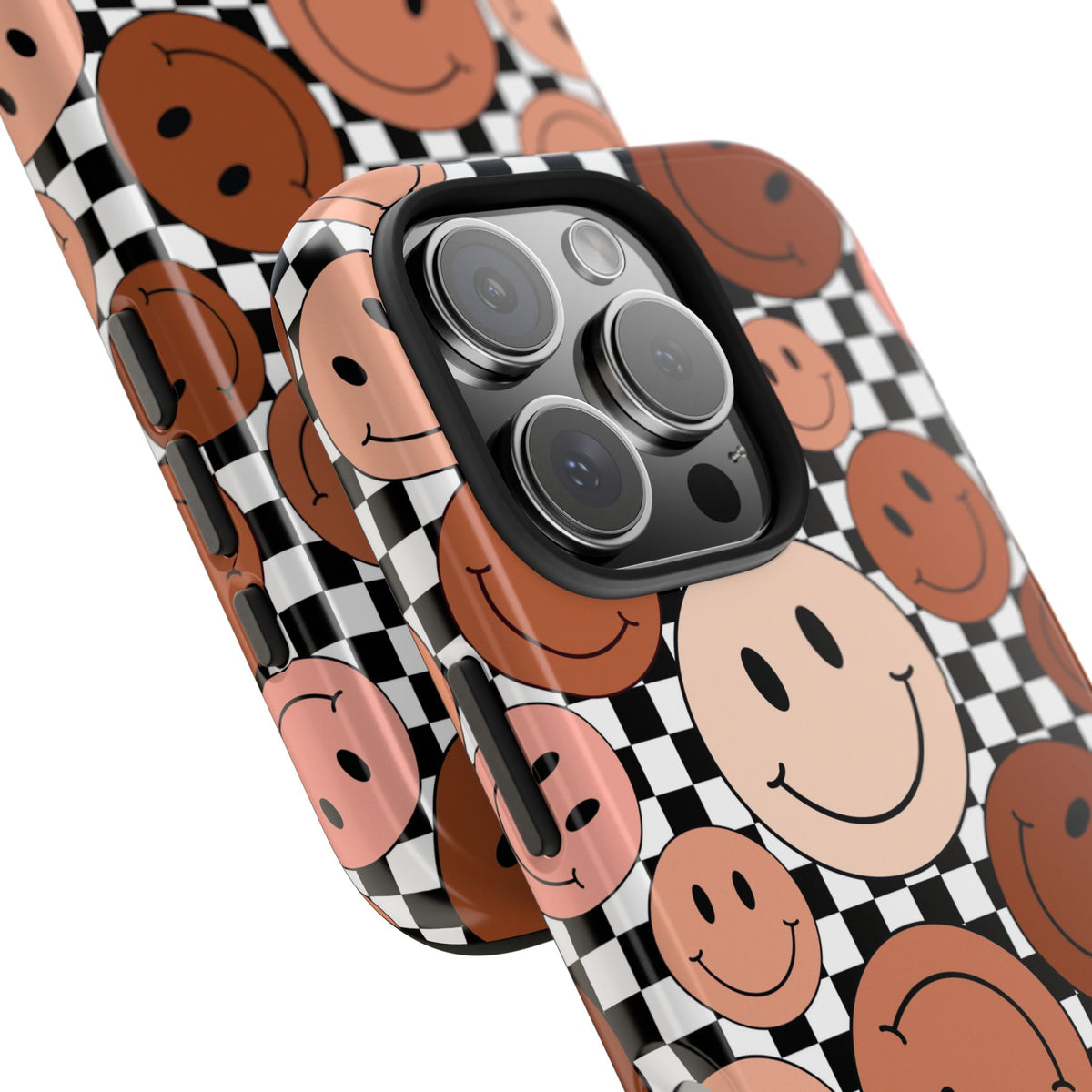Checkered smiley Phone Cases