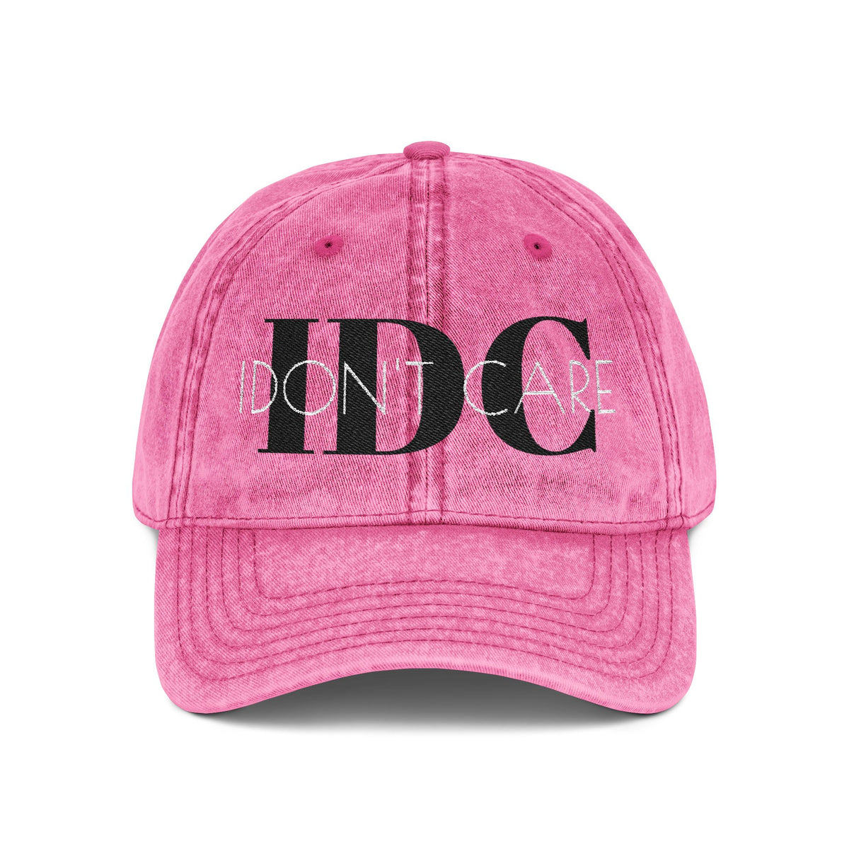 Vintage Embroidered 'I Don't Care' Hat