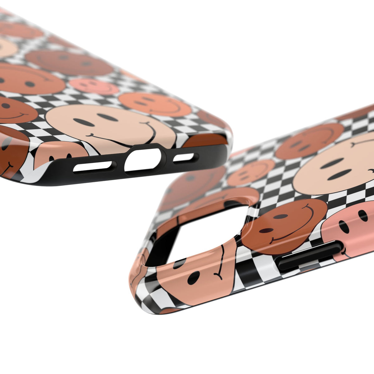 Checkered smiley Phone Cases