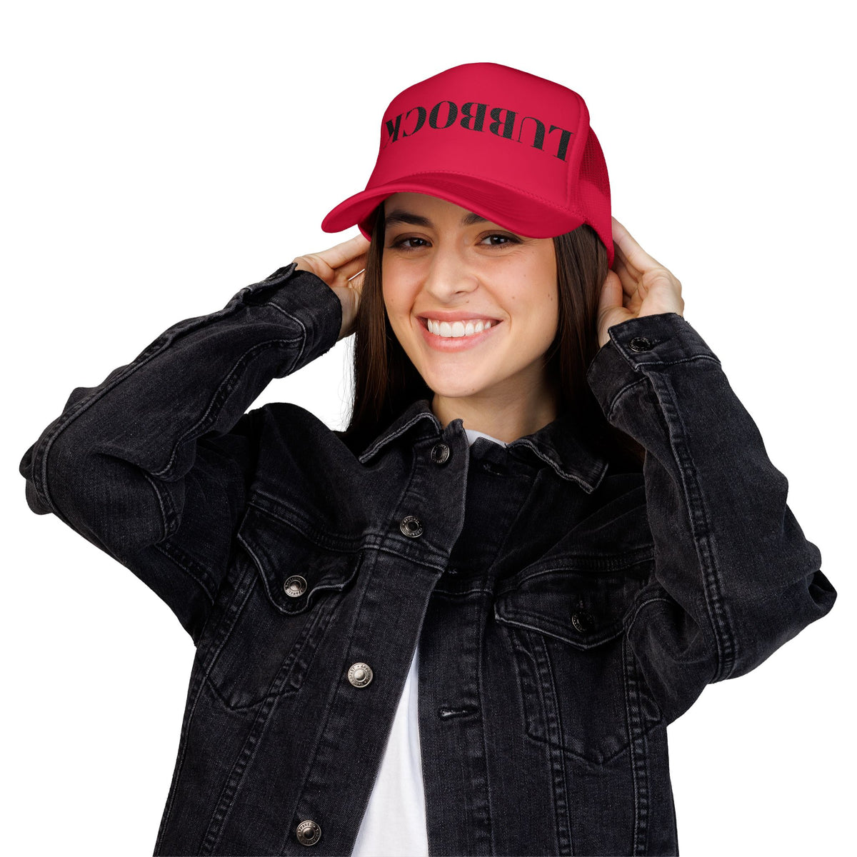 Reversible 'LUBBOCK' Embroidered Trucker Hat
