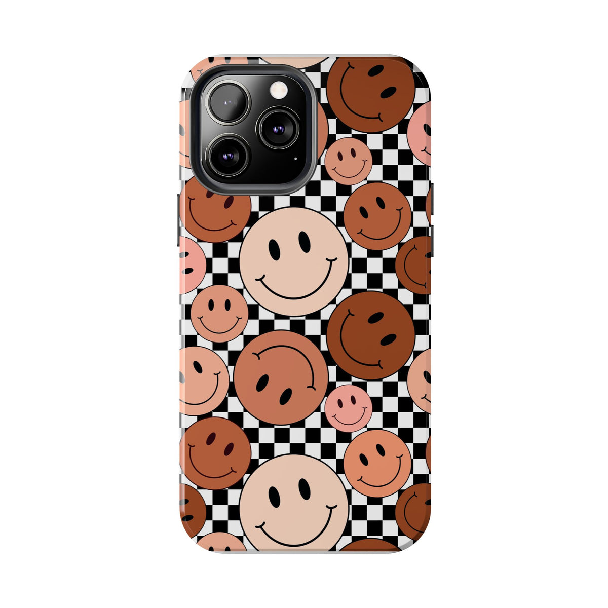 Checkered smiley Phone Cases