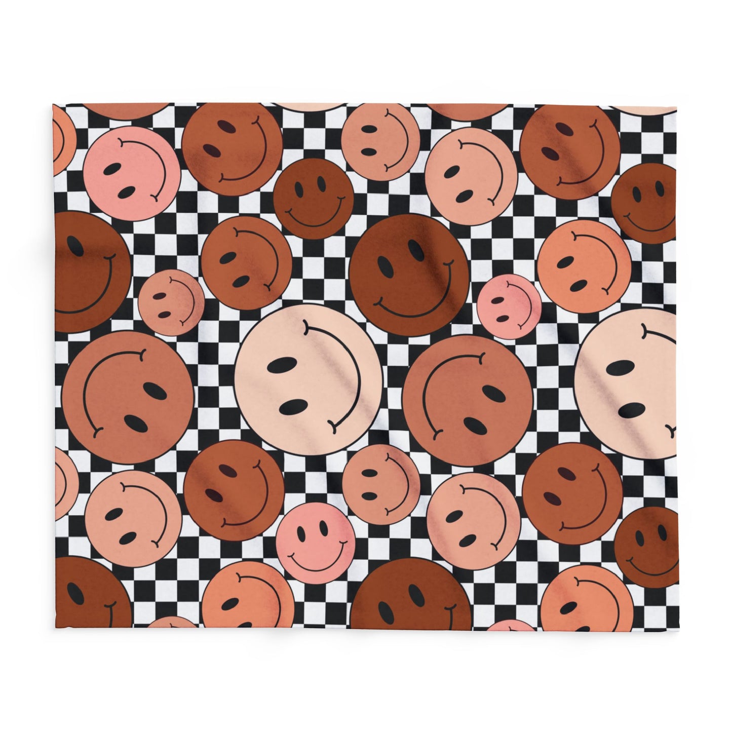Checkered Smiley Faces Throw