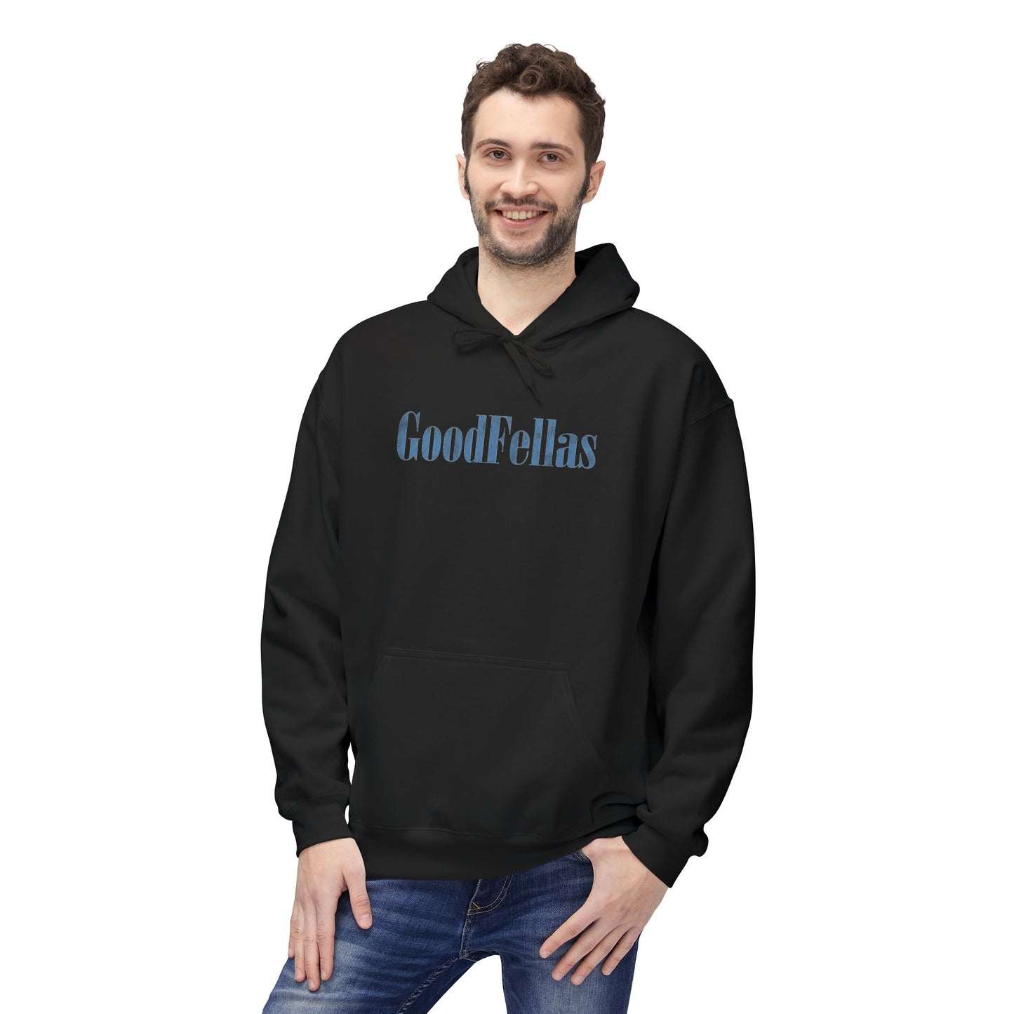 Good Fellas Minimalist Hoodie — Small Script Logo Pullover
