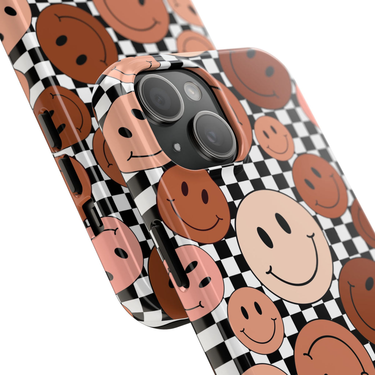 Checkered smiley Phone Cases