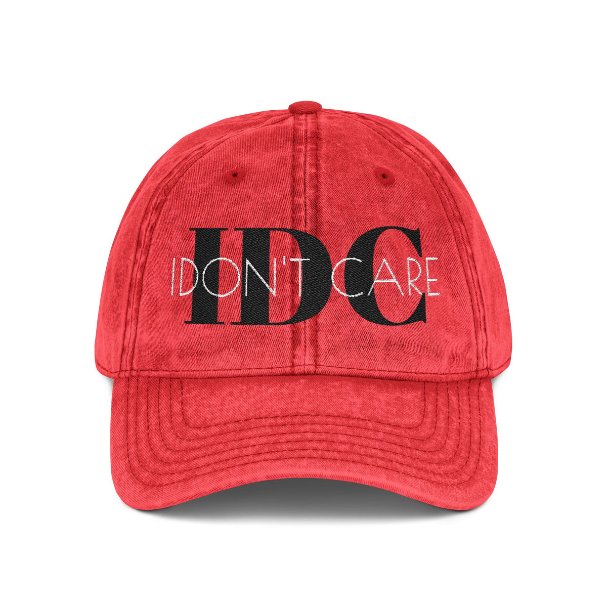Vintage Embroidered 'I Don't Care' Hat