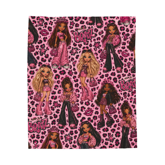 Pink Trending Cheetah Plush Blanket