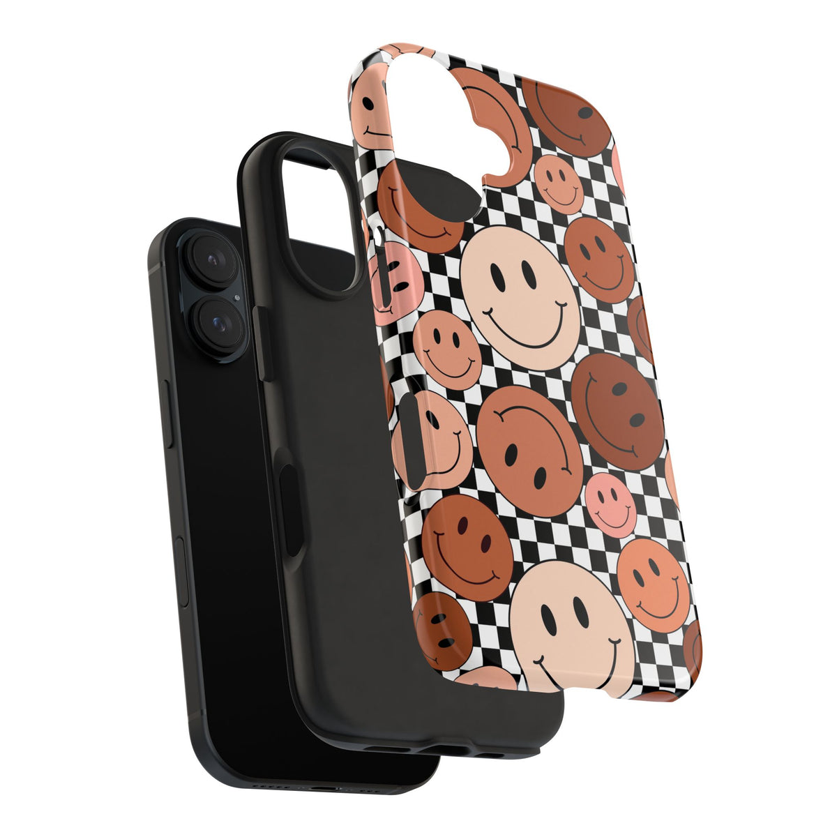 Checkered smiley Phone Cases