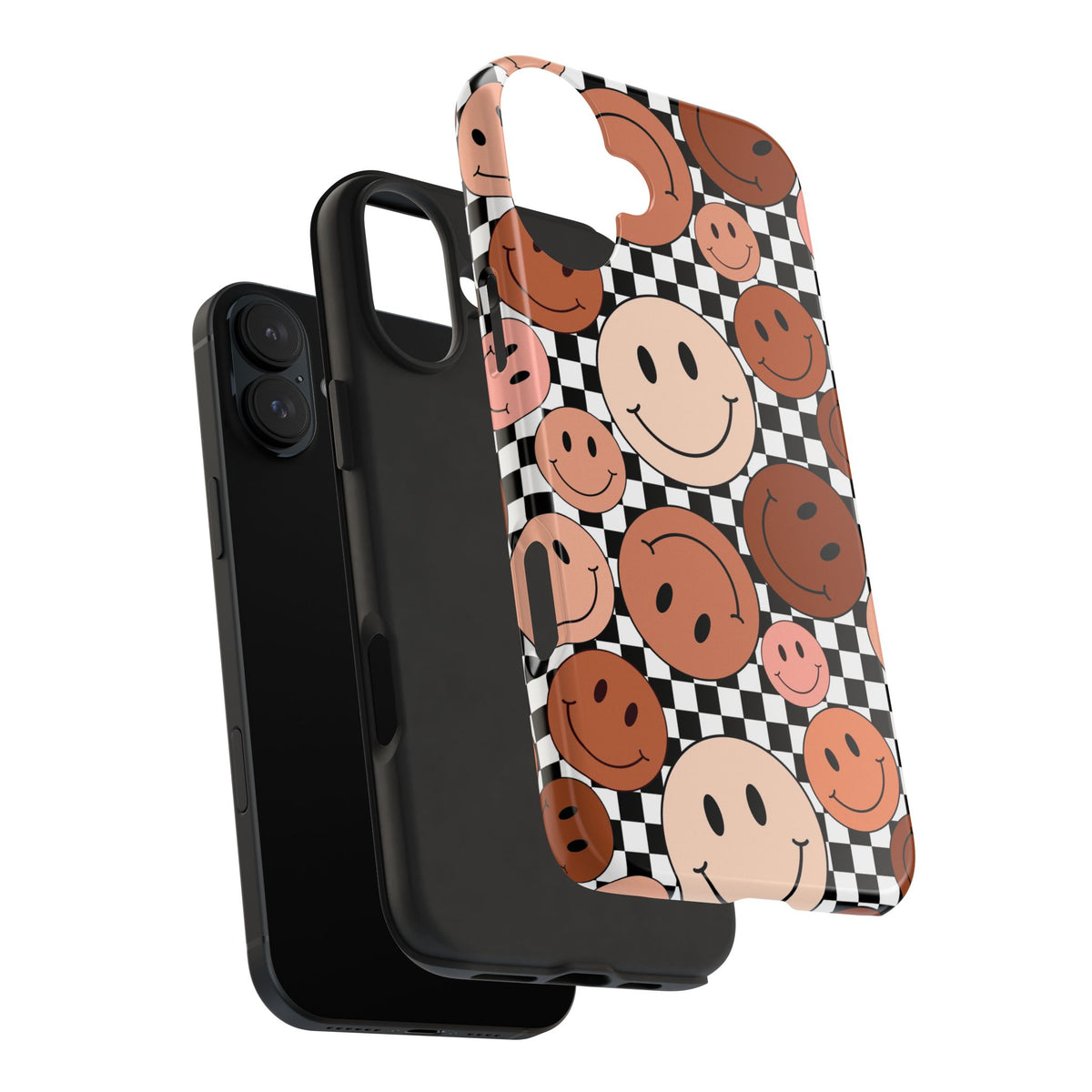 Checkered smiley Phone Cases