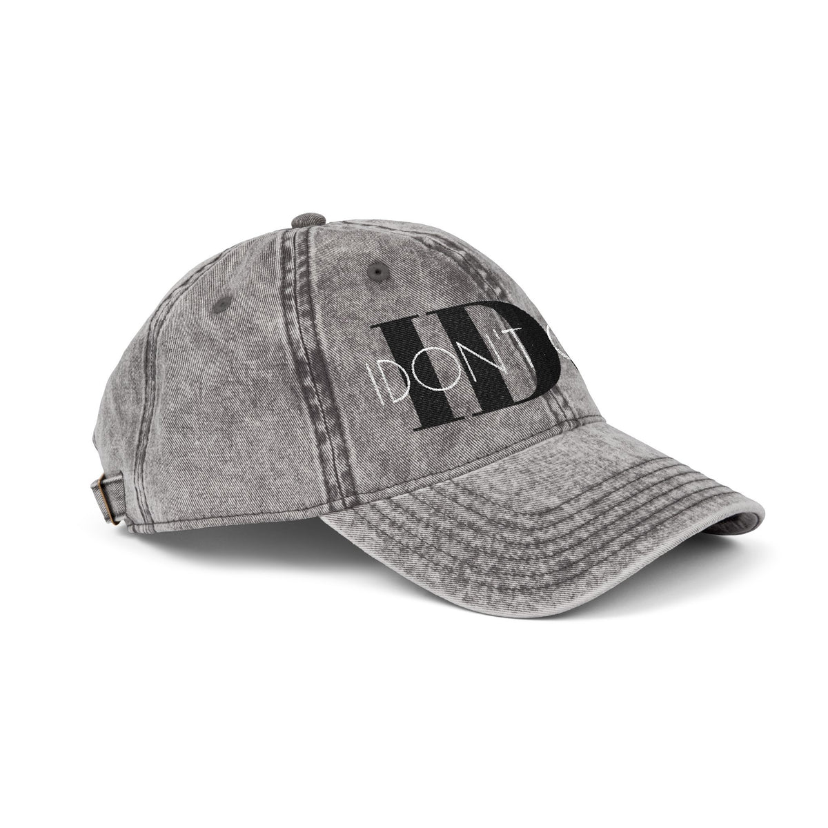 Vintage Embroidered 'I Don't Care' Hat