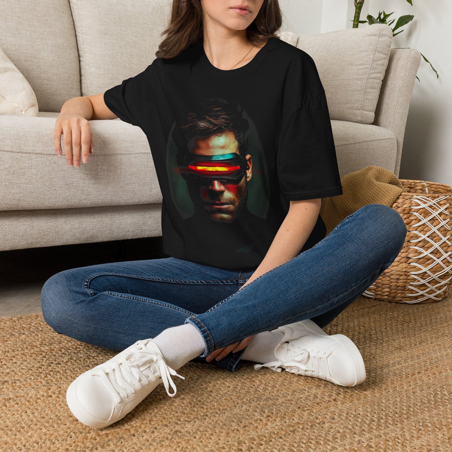 Cyber Visor Portrait T-Shirt