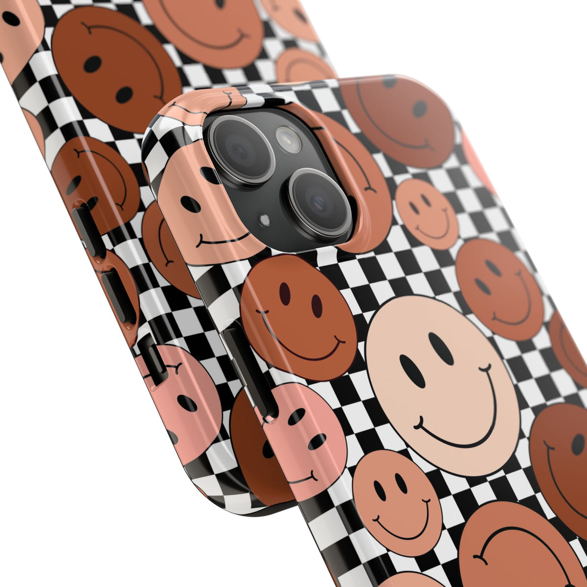 Checkered smiley Phone Cases