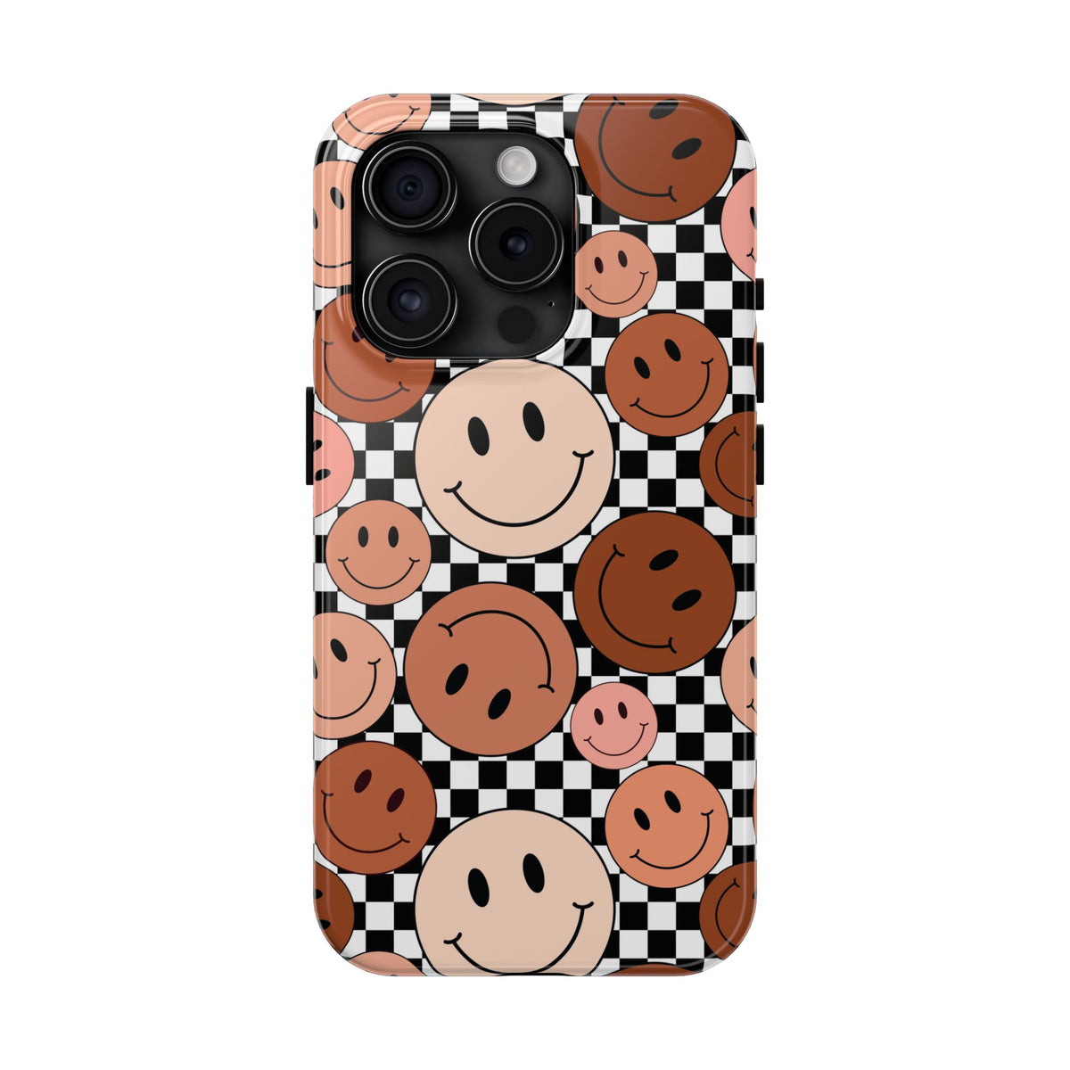 Checkered smiley Phone Cases