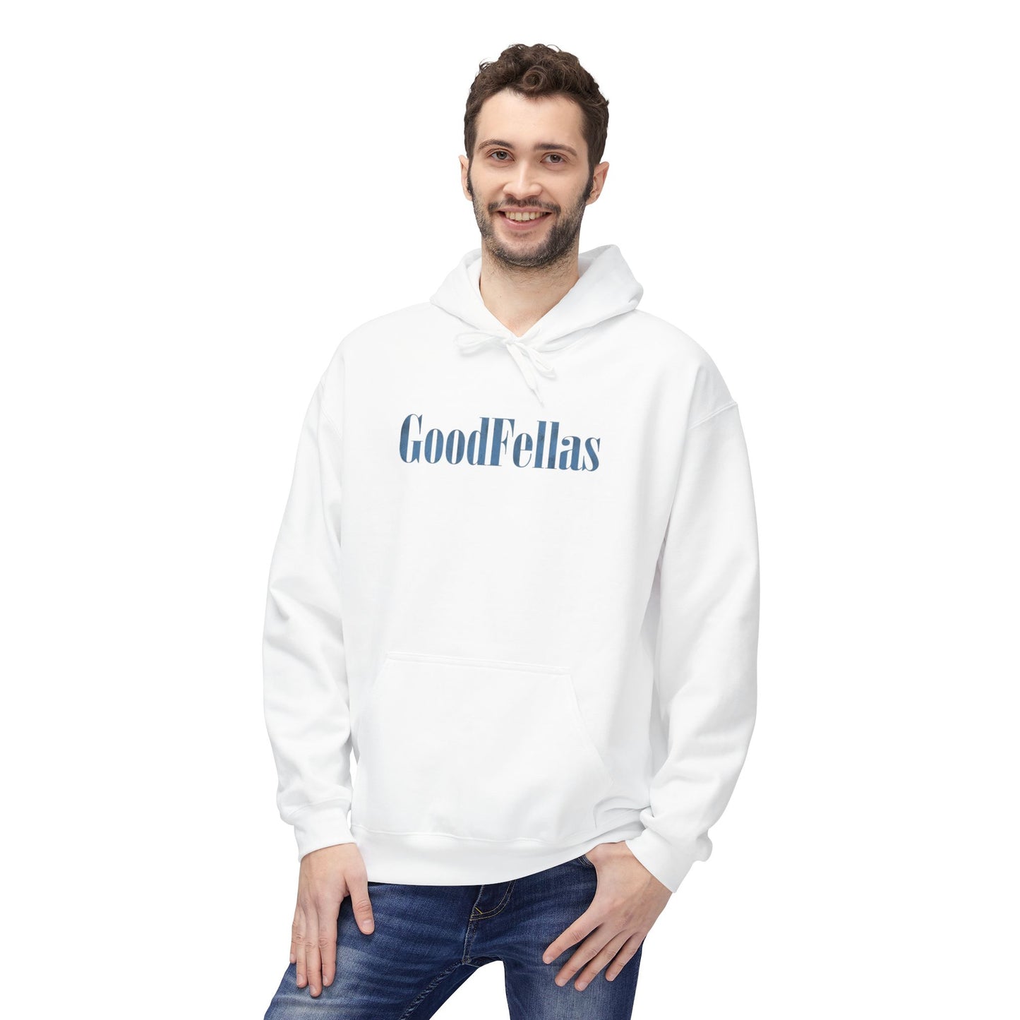 Good Fellas Minimalist Hoodie — Small Script Logo Pullover