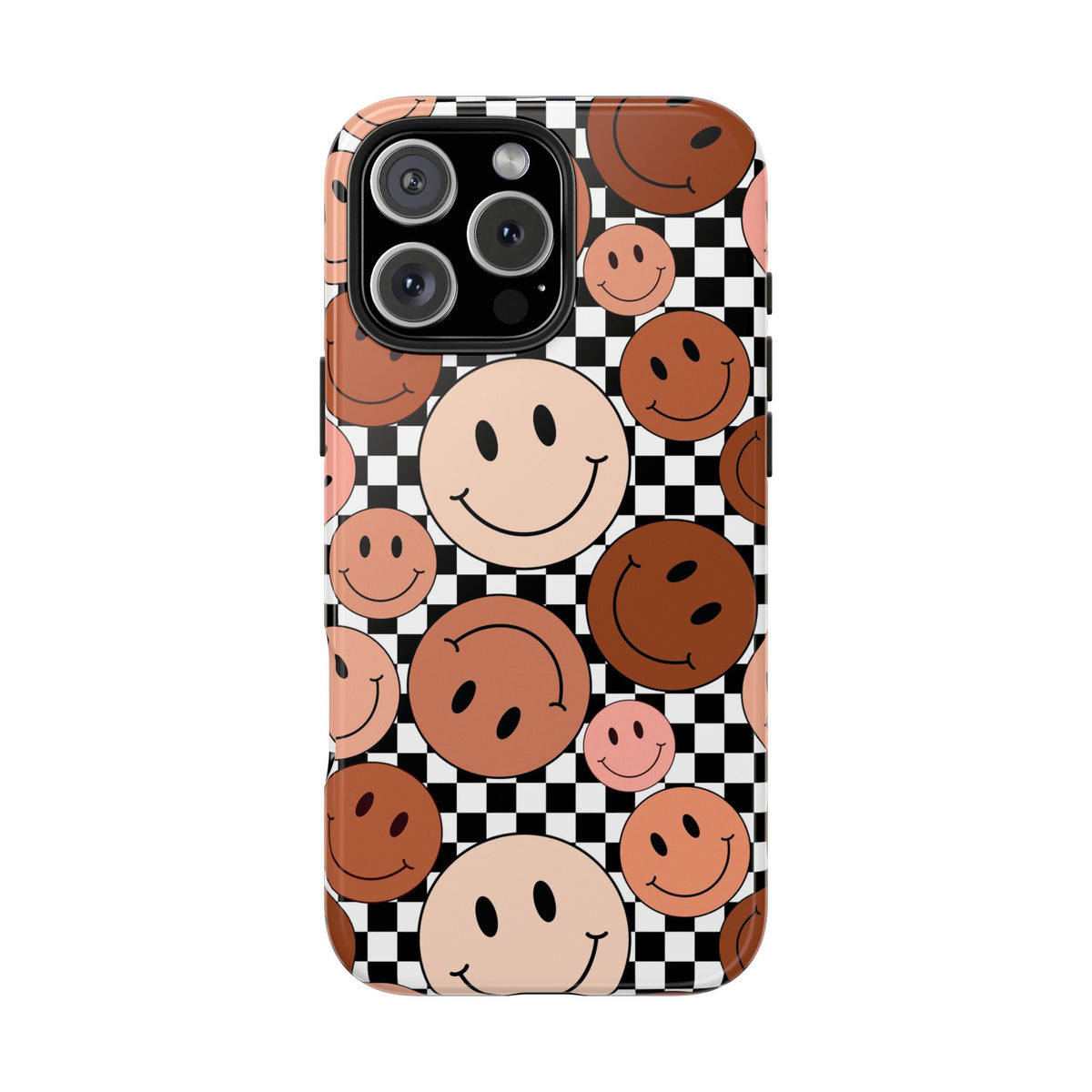 Checkered smiley Phone Cases