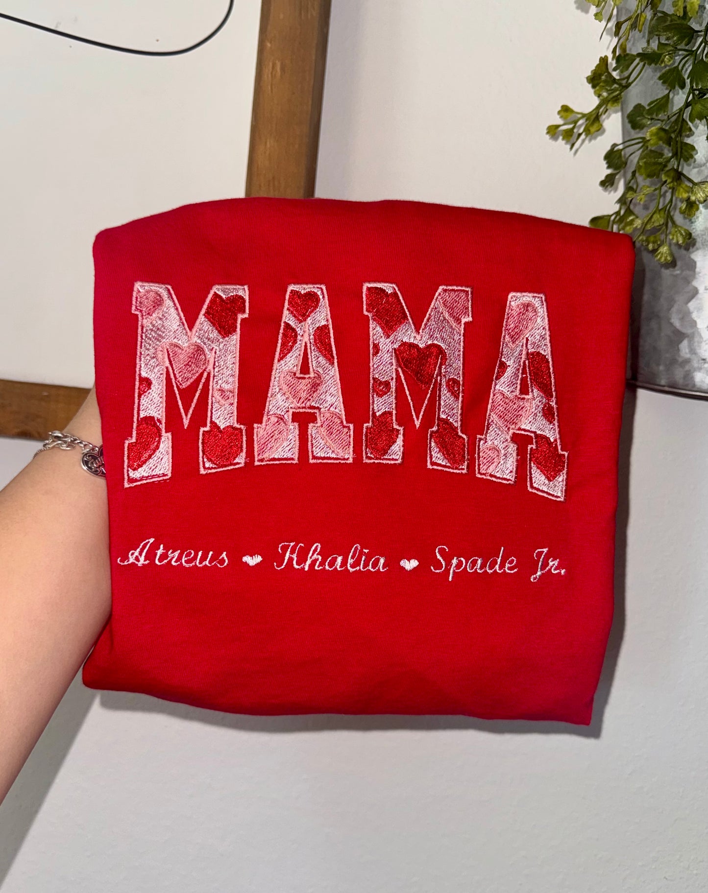 Mama V-day Embroidered Crewneck