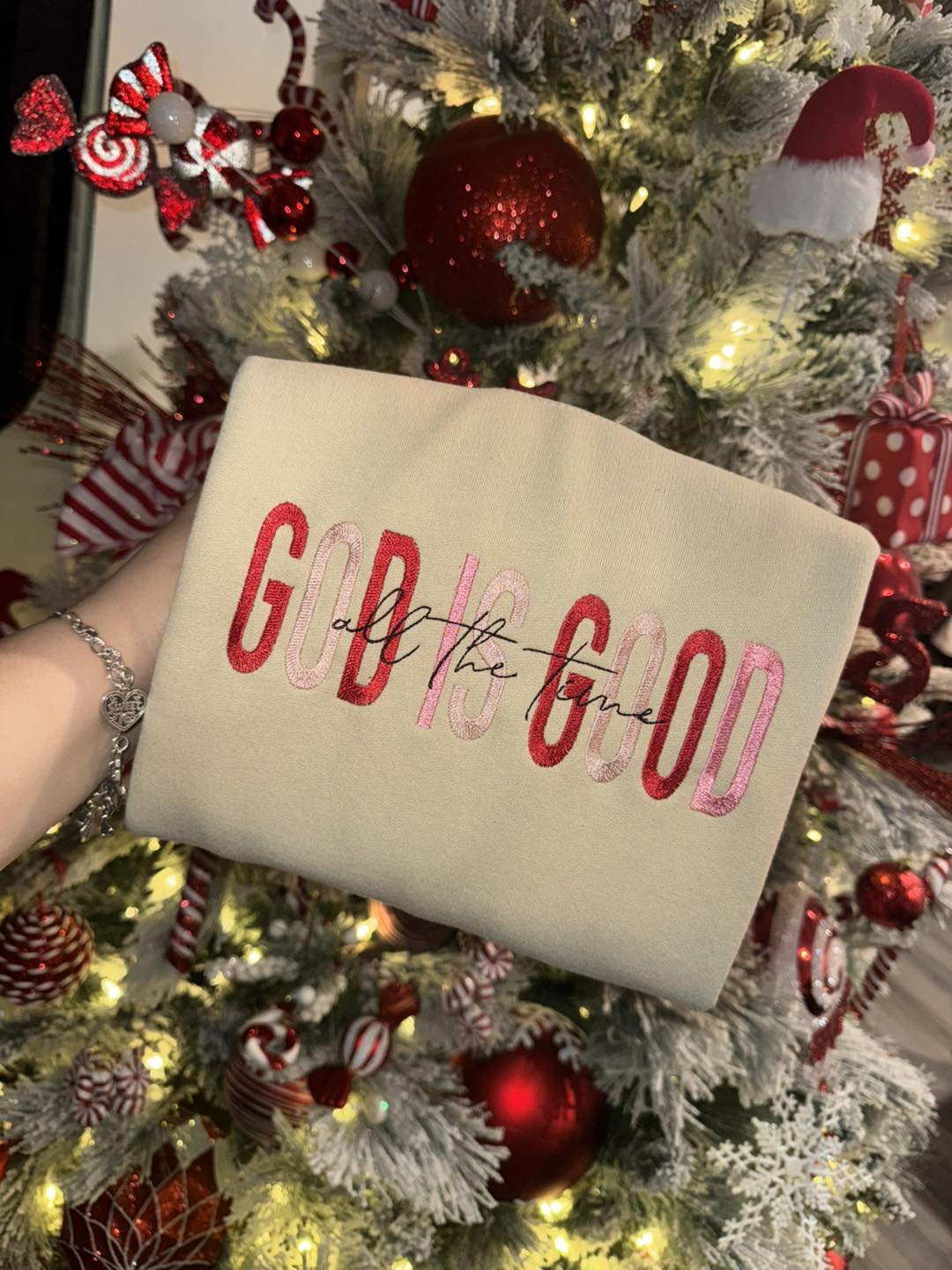 God is Good Embroidered Crewneck