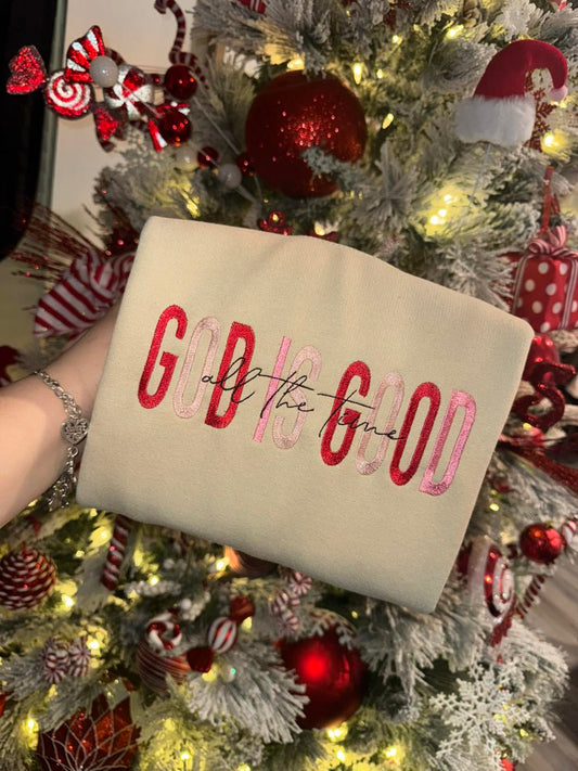 God is Good Embroidered Crewneck