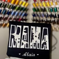 MAMA cow print applique Tee