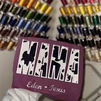 MAMA cow print applique Tee